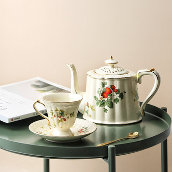 Керамичен малък луксозен домашен сервиз за чай в европейски стил Висок клас Пном Пен Чаша Британска чаша за следобеден чай Чаша за чай с цветя Чаша за чай