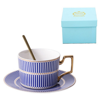 Ceașcă de cafea din ceramică cu farfurie Nordic Light Luxury Bone China Ceai de ceai de după-amiază Cana delicată espresso cu lingură Design de set de ceai
