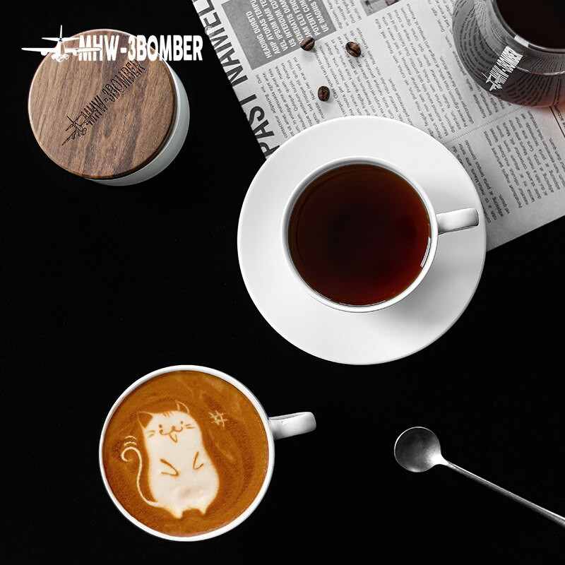 Kávésbögrék Bone China kerámia kávéscsésze 180ml 300ml kávéscsésze és csészealj készletek Latte csésze Cappuccino csésze ultravékony falú