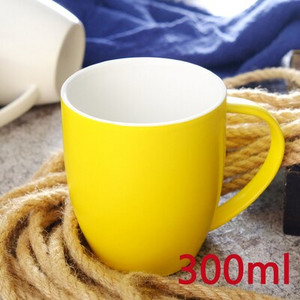 240-300 ml Macaron széles szájú kerámia cappuccino kávés bögre csésze csészealj készletekkel Simplicity európai vastag, színes eszpresszó csésze
