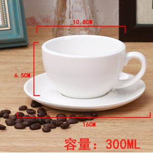 240-300 ml Macaron széles szájú kerámia cappuccino kávés bögre csésze csészealj készletekkel Simplicity európai vastag, színes eszpresszó csésze