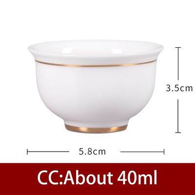 4 db/tétel Kínai teáscsészék Kiváló minőségű zselés jade teáscsésze teástál porcelán teáscsésze Személyes kis teáscsésze teáskészlet fehér porcelán