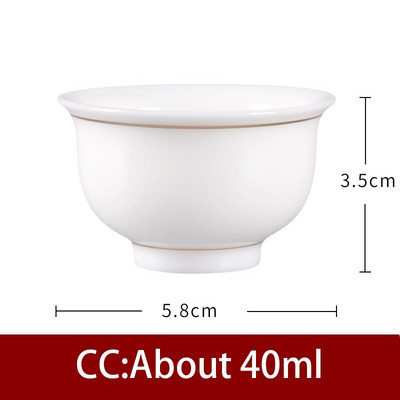 4 db/tétel Kínai teáscsészék Kiváló minőségű zselés jade teáscsésze teástál porcelán teáscsésze Személyes kis teáscsésze teáskészlet fehér porcelán