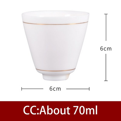 4 db/tétel Kínai teáscsészék Kiváló minőségű zselés jade teáscsésze teástál porcelán teáscsésze Személyes kis teáscsésze teáskészlet fehér porcelán