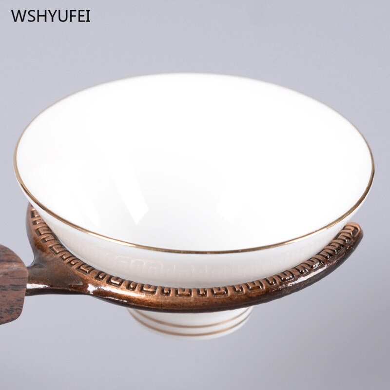 4 db/tétel Kínai teáscsészék Kiváló minőségű zselés jade teáscsésze teástál porcelán teáscsésze Személyes kis teáscsésze teáskészlet fehér porcelán