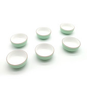 6db Creative Kívül zöld belül fehér Celadon teáscsésze készlet,Kung Fu teáscsésze készlet Utazó teástál kínai porcelán teáscsésze készlet