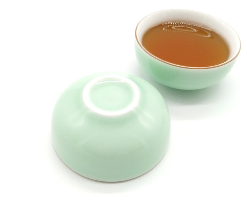 6db Creative Kívül zöld belül fehér Celadon teáscsésze készlet,Kung Fu teáscsésze készlet Utazó teástál kínai porcelán teáscsésze készlet