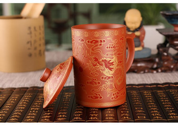 420 ml лилава глинена чаша за чай Dragon Класическа керамична чаша за чай Kung Fu с филтър/инфузер за сервизи за кафе и чай