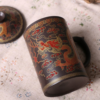 420ml Purple Clay Dragon Tea Cup Classical Kung Fu Tea Κεραμική κούπα με φίλτρο/έγχυση για σετ καφέ και τσαγιού