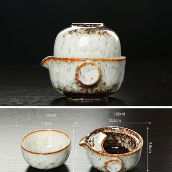 China Ceramics Kung Fu Tea Set 1 Teapot 1 Cup Travel Teapot Coffee Cup Drinkware Tea Cups Gaiwan Outdoor Camping Teapot Set