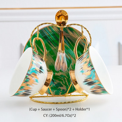 Aurora Bone China Šalica za kavu Tanjurić Set žlica 200 ml Šalica za čaj Porculanski set za čaj Keramička šalica za čaj Cafe Espresso šalica Dropshipping