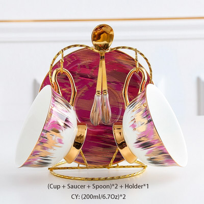 Aurora Bone China Šalica za kavu Tanjurić Set žlica 200 ml Šalica za čaj Porculanski set za čaj Keramička šalica za čaj Cafe Espresso šalica Dropshipping