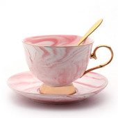 200 ml kerámia márvány stílusú kávéscsésze készlet kanál tejes tea kávéscsésze tálcás porcelán ivóeszköz készlet