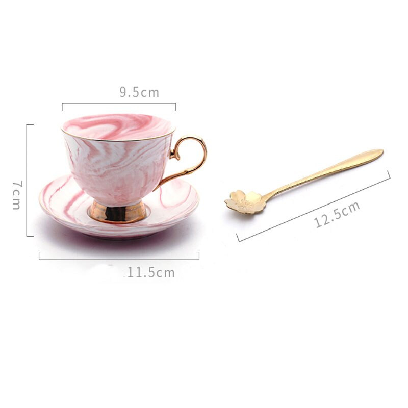 200 ml kerámia márvány stílusú kávéscsésze készlet kanál tejes tea kávéscsésze tálcás porcelán ivóeszköz készlet