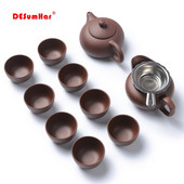 Kung Fu set za čaj od ljubičaste gline Yixing Čajnik Posuđe za piće Set šalica za čajnik, Zisha keramički kineski puer čajnik