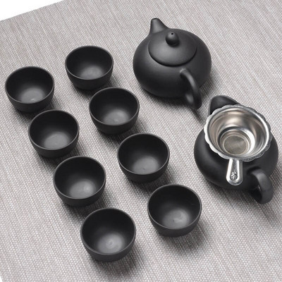 Kung Fu set za čaj od ljubičaste gline Yixing Čajnik Posuđe za piće Set šalica za čajnik, Zisha keramički kineski puer čajnik