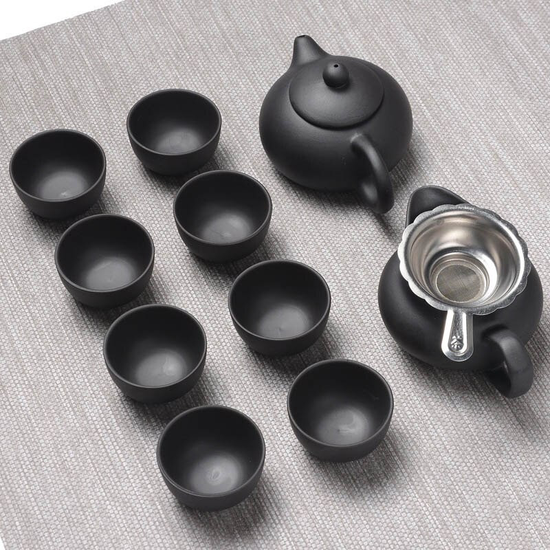 Kung Fu set za čaj od ljubičaste gline Yixing Čajnik Posuđe za piće Set šalica za čajnik, Zisha keramički kineski puer čajnik