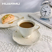 Set de căni de cafea și farfurii retro europeană, decorare pentru ceai de nuntă, restaurant acasă, farfurie pentru desert, ceai de după-amiază