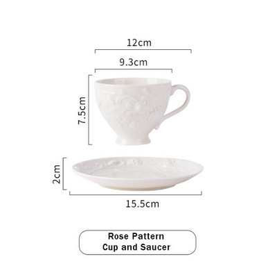 Set de căni de cafea și farfurii retro europeană, decorare pentru ceai de nuntă, restaurant acasă, farfurie pentru desert, ceai de după-amiază