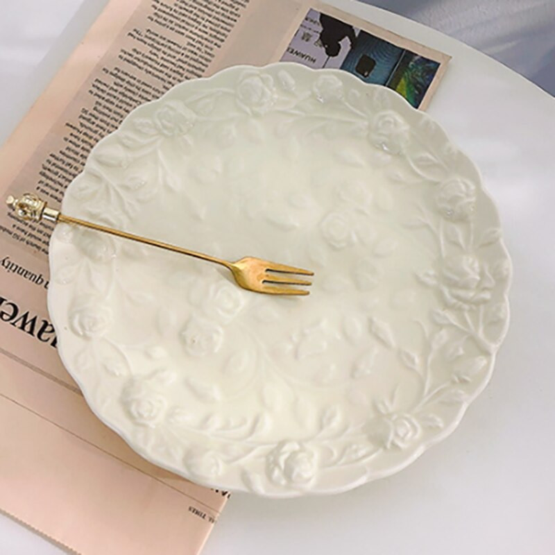 Set de căni de cafea și farfurii retro europeană, decorare pentru ceai de nuntă, restaurant acasă, farfurie pentru desert, ceai de după-amiază