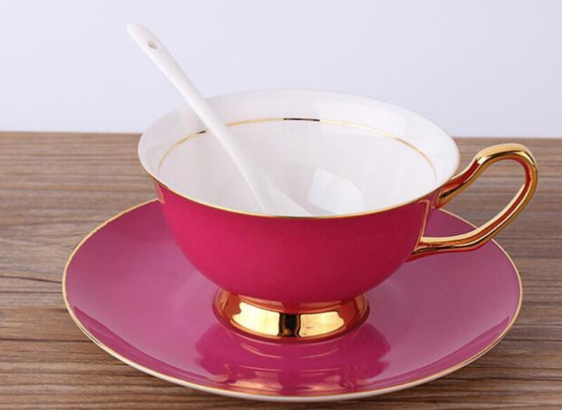 Šalica za kavu i tanjur, nordijski stil, 220 ml, šalica za čaj, vrhunska keramika, britanski porculan