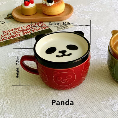 Cutelife Aranyos Panda kerámia kávés csésze csészealj Dekoráció Otthon Konyha Újrafelhasználható teáscsésze Reggeli ivó tej porcelán csésze szett