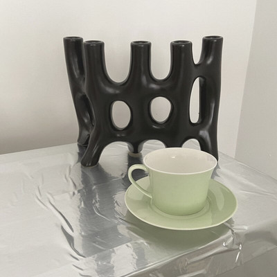 Cutelife Aranyos rózsaszín újrafelhasználható kerámia kávéscsésze csészealj Reggeli ivó tea csésze szett Esküvői pár Ajándékok Otthoni dekoráció Latte csésze