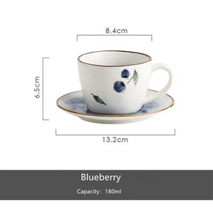 Cutelife Ins 180 ml-es koreai retro citromos kerámia kávés tea csésze készlet tejlé újrafelhasználható csésze hőszigetelő vizes csésze fogantyúval
