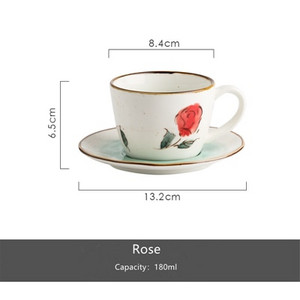 Cutelife Ins 180 ml-es koreai retro citromos kerámia kávés tea csésze készlet tejlé újrafelhasználható csésze hőszigetelő vizes csésze fogantyúval
