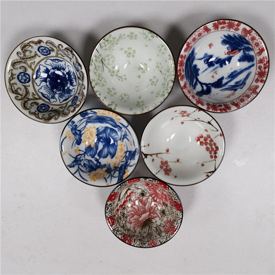 6kom/set Servis za čaj Set šalica za čaj Plavi i bijeli porculan Vintage keramički set za čaj Različiti mali kapaciteti Kućni dar 6 paketa Master Cup