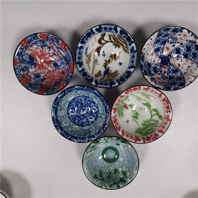 6kom/set Servis za čaj Set šalica za čaj Plavi i bijeli porculan Vintage keramički set za čaj Različiti mali kapaciteti Kućni dar 6 paketa Master Cup