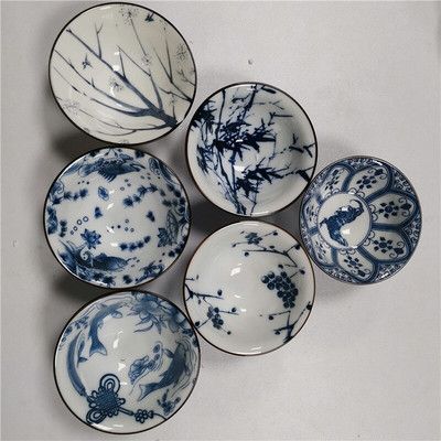 6kom/set Servis za čaj Set šalica za čaj Plavi i bijeli porculan Vintage keramički set za čaj Različiti mali kapaciteti Kućni dar 6 paketa Master Cup