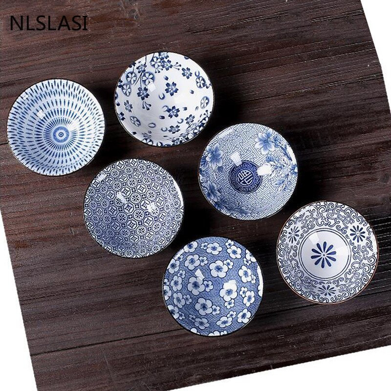 6kom/set Servis za čaj Set šalica za čaj Plavi i bijeli porculan Vintage keramički set za čaj Različiti mali kapaciteti Kućni dar 6 paketa Master Cup