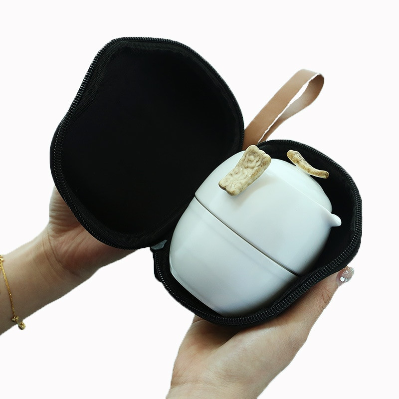 Kínai Kung Fu teáskészlet fehér porcelán Kerámia teáskanna matt gerendás edény japán háztartási teáscsésze Hordozható kültéri utazás Gaiwan