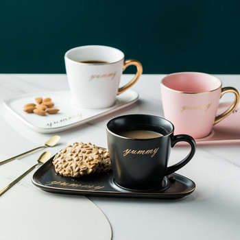 Φλιτζάνι καφέ Πνομ Πενχ και πιατάκι με κουτάλι Dim Sum Δίσκος απογευματινού τσαγιού Creative Light Πολυτελές φλιτζάνι καφέ σε ευρωπαϊκό στιλ