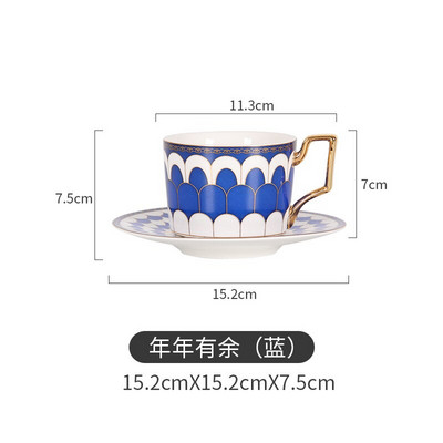 Európai kerámia kávés bögre csészealj kanál készlet Otthon Reggeli csésze Délutáni tea Porcelán teáscsésze Italkészlet Kreatív ajándék