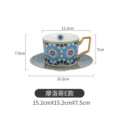 Európai kerámia kávés bögre csészealj kanál készlet Otthon Reggeli csésze Délutáni tea Porcelán teáscsésze Italkészlet Kreatív ajándék