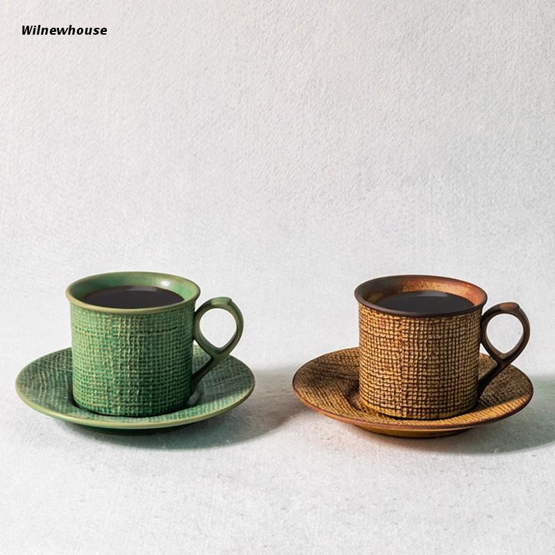 F63A Cappuccinos csészék csészealj kerámia anyaggal, 2 színben Ajándék ivás szerelmeseinek