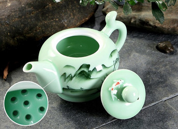 Longquan Celadon Σετ τσαγιού Teapot 220Ml Porcelain Tea Cup KungFu Tea Set Painted Teapot Puer Oolong Tea Pot Set Δώρο