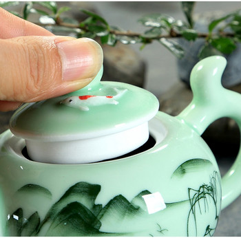 Longquan Celadon Σετ τσαγιού Teapot 220Ml Porcelain Tea Cup KungFu Tea Set Painted Teapot Puer Oolong Tea Pot Set Δώρο