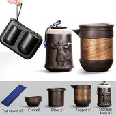 Set de ceai Kung Fu ceainic Zisha cu 3 cesti 1 cutie de ceai set de ceai din argila mov Articole pentru băutură Gaiwan Set de ceai portabil de călătorie Livrare gratuită