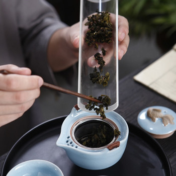 Китайски кунг-фу чай сервиз керамичен преносим чайник комплект за пътуване на открито Gaiwan чай чаши чай церемония домакинска чаша чай изискани подаръци
