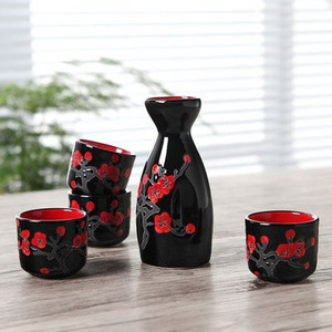 Set de cești din porțelan japonez, vintage, din ceramică, pentru băuturi spirtoase, set de căni de bucătărie, sufragerie, băuturi, set de vin de sake japonez