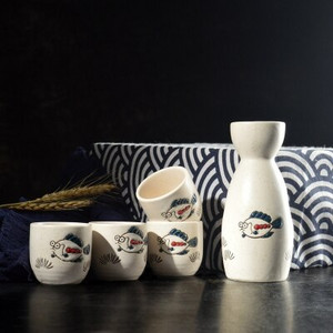 Jaapani portselanist vintage keraamiline pott Flagon kangete alkohoolsete jookide tasside komplekt Köök söögibaar jooginõude Jaapani sake veini komplekt