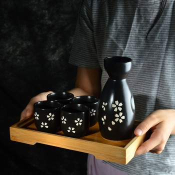 Ιαπωνική πορσελάνη Vintage κεραμική κατσαρόλα Flagon Liquor Spirits Cups Σετ Κουζίνα Τραπεζαρία Μπαρ Ποτό σκεύη Γιαπωνέζικο Σετ κρασιού Sake