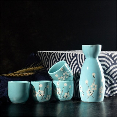 Jaapani portselanist vintage keraamiline pott Flagon kangete alkohoolsete jookide tasside komplekt Köök söögibaar jooginõude Jaapani sake veini komplekt