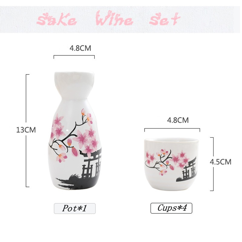 Set de cești din porțelan japonez, vintage, din ceramică, pentru băuturi spirtoase, set de căni de bucătărie, sufragerie, băuturi, set de vin de sake japonez