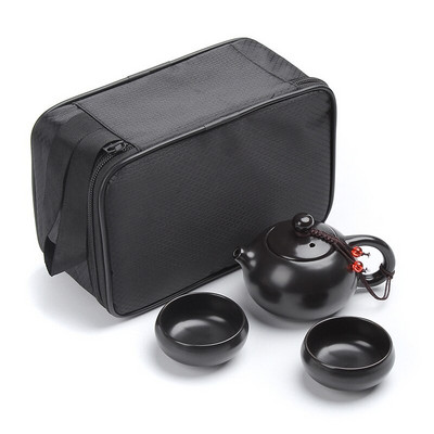 Stil nou 1 ceainic 2 cești de ceai 1 plic Set de ceai, ceainic frumos și ușor ceainic ceainic ceainic chinezesc de călătorie portabil din ceramică