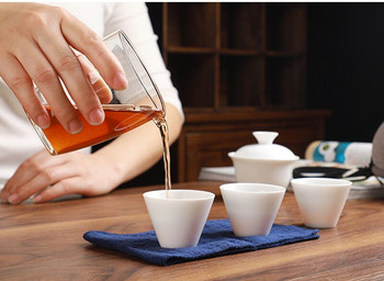 Φορητό σετ τσαγιού υψηλής ποιότητας Περιλαμβάνει 3 φλιτζάνια τσαγιού 1 GaiWan 1 σακουλάκι, Κινέζικη Travel White πορσελάνη Kung Fu Tea Cup