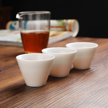 Φορητό σετ τσαγιού υψηλής ποιότητας Περιλαμβάνει 3 φλιτζάνια τσαγιού 1 GaiWan 1 σακουλάκι, Κινέζικη Travel White πορσελάνη Kung Fu Tea Cup